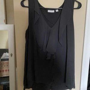 Gray ruffle tank